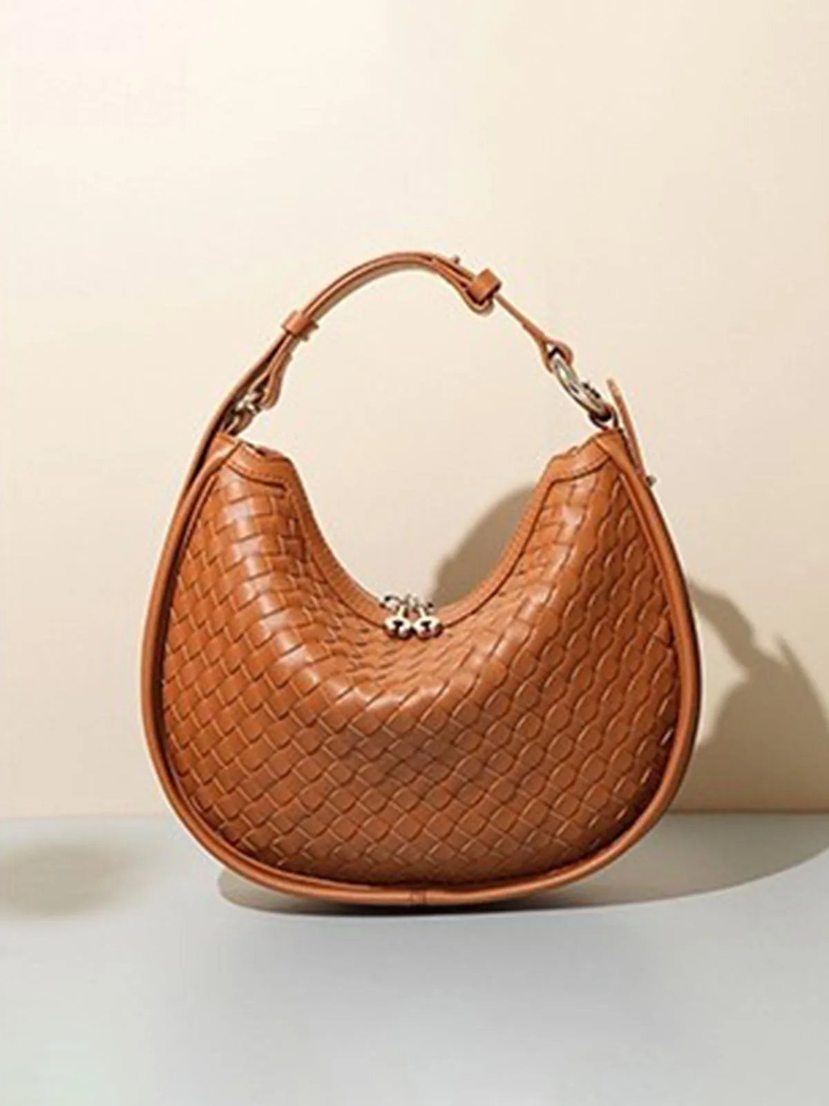 Woven Leather Handbag Hobo Bag Dumpling Handbags