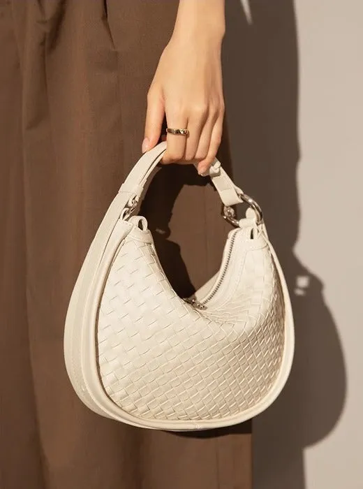 Woven Leather Handbag Hobo Bag Dumpling Handbags
