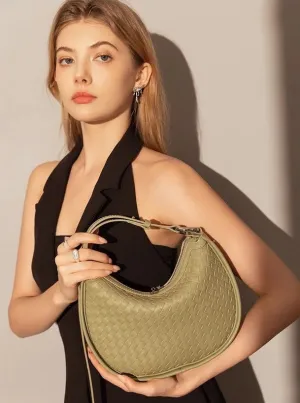 Woven Leather Handbag Hobo Bag Dumpling Handbags