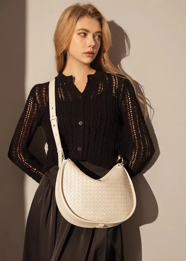Woven Leather Handbag Hobo Bag Dumpling Handbags