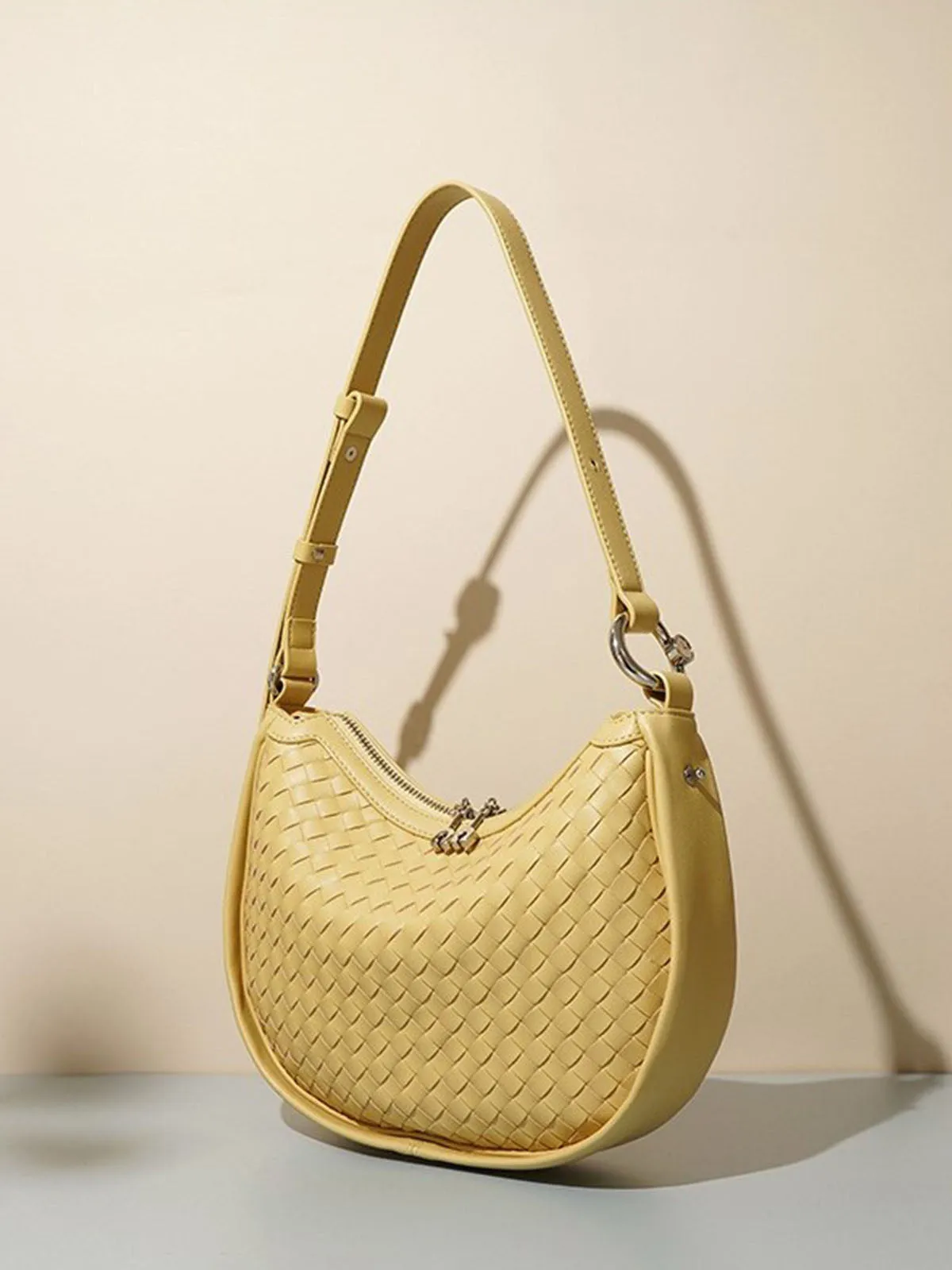Woven Leather Handbag Hobo Bag Dumpling Handbags