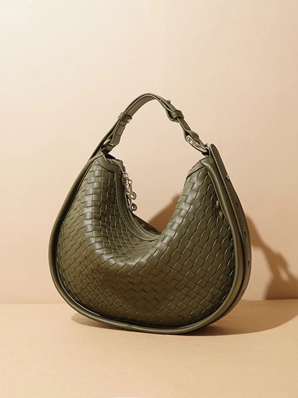Woven Leather Handbag Hobo Bag Dumpling Handbags