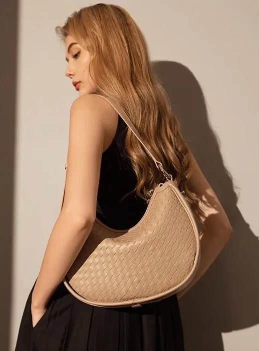 Woven Leather Handbag Hobo Bag Dumpling Handbags